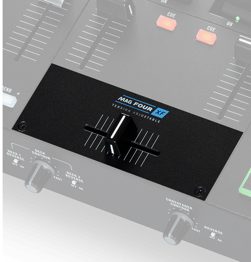 RANE ONE includes the MAG FOUR crossfader. Our lightest and smoothest fader ever