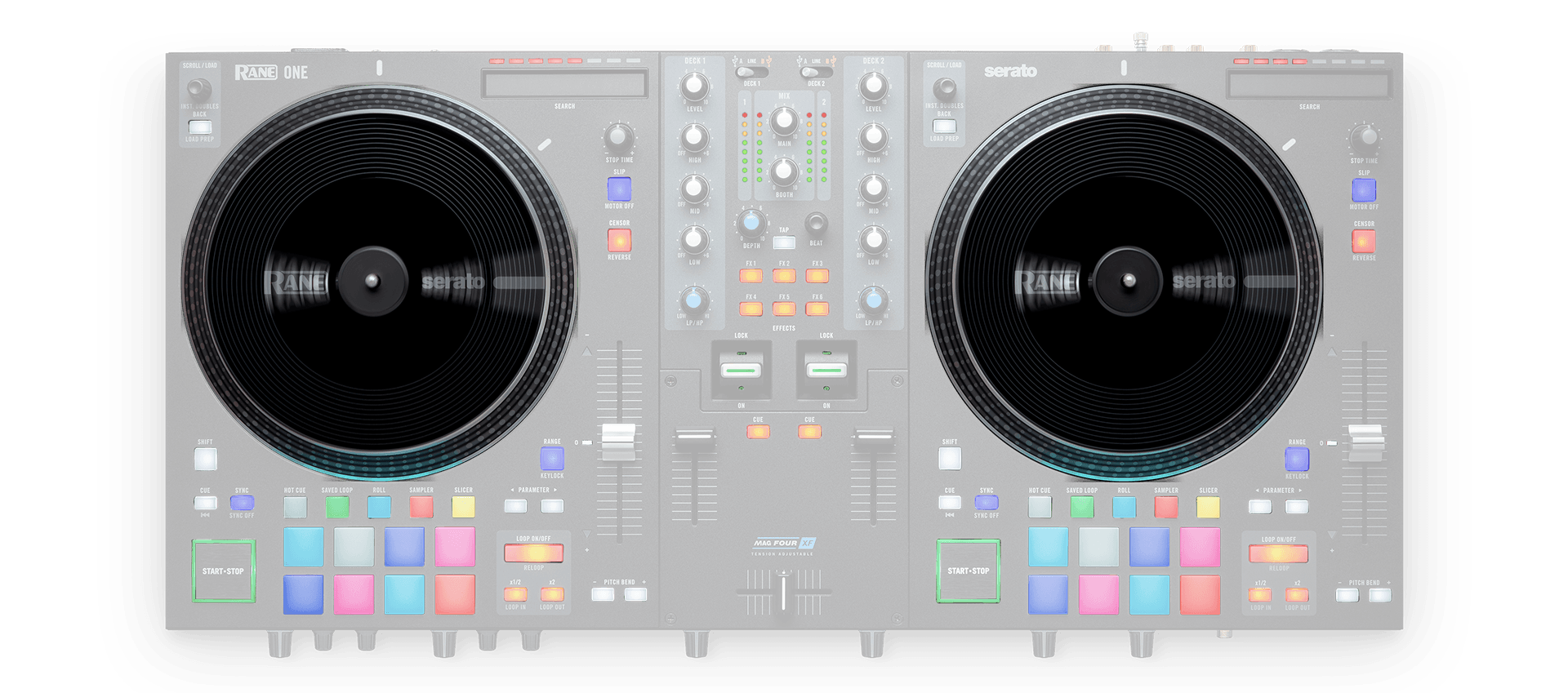 RANE ONE – Professional DJ Controller with Motorized 7” Turntable Platters